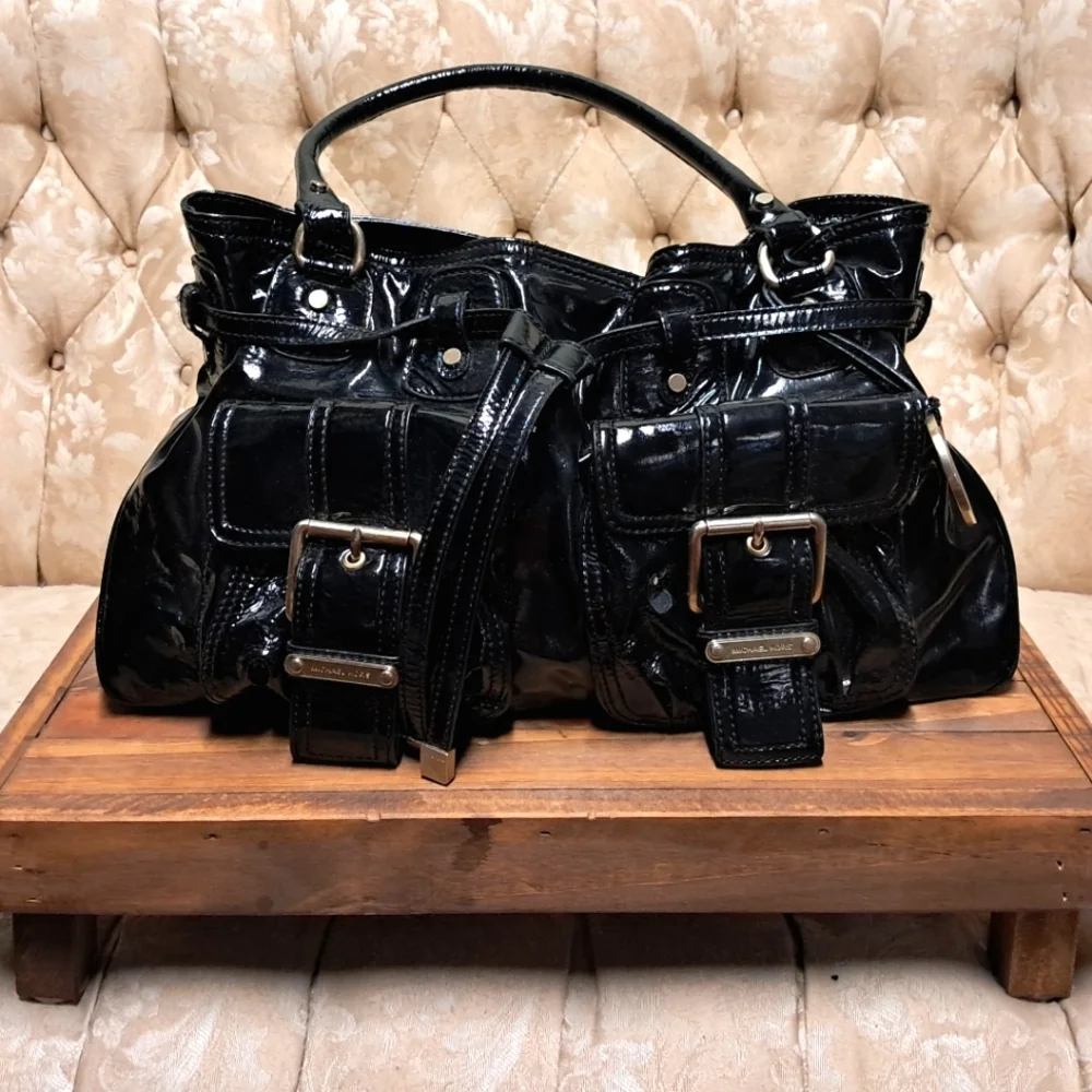 Black Patent Leather Women's Bag